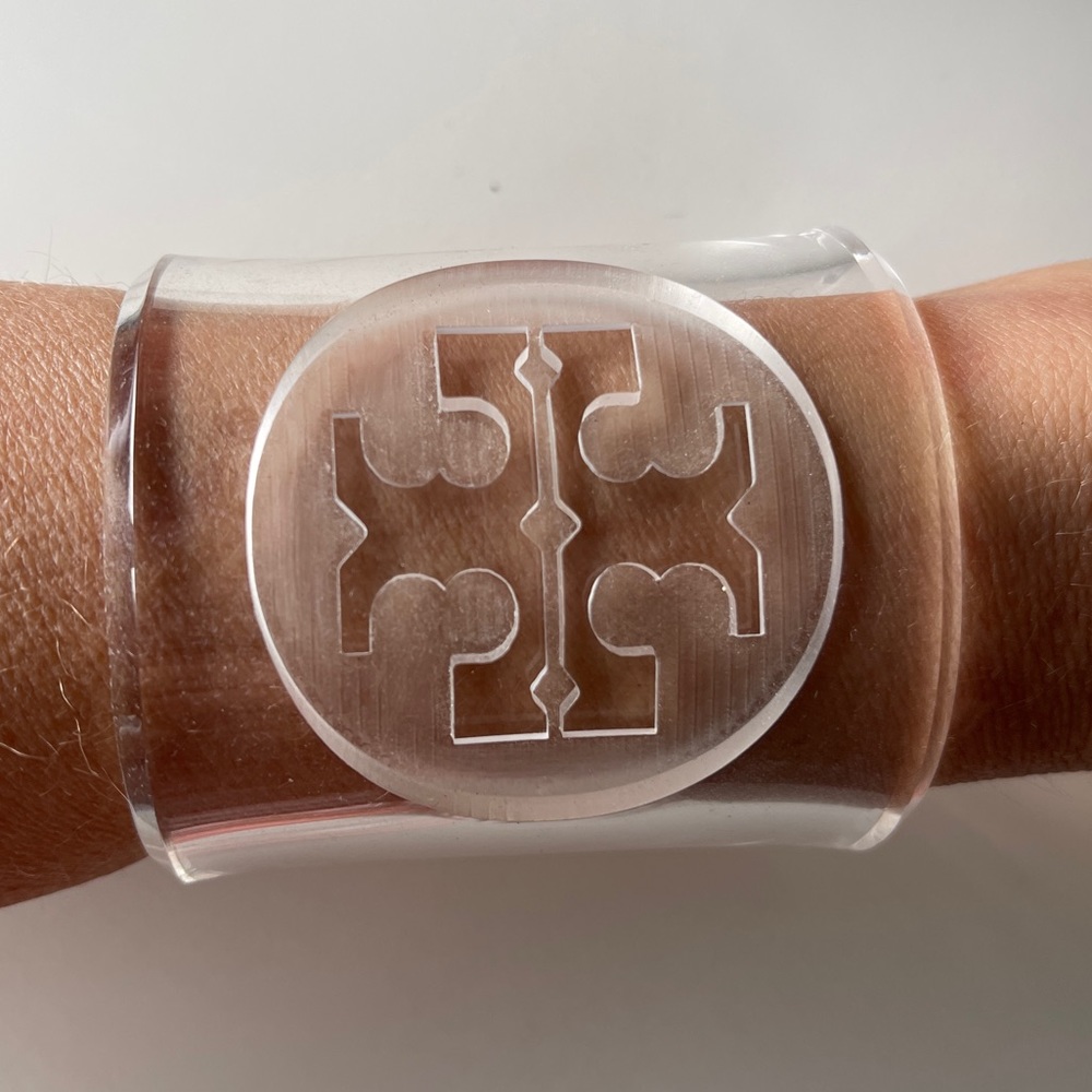 TORY BURCH clear lucite cuff bracelet